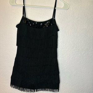 Express sequence and fringe backless top